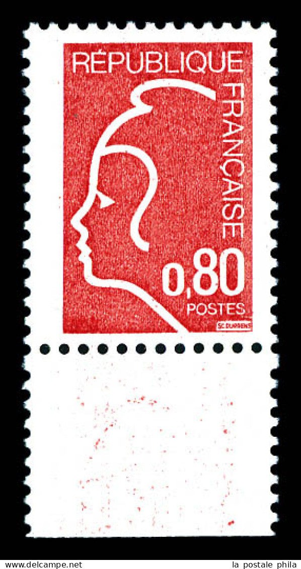 ** N°1862A, NON EMIS: Marianne De Durrens (1975), 80c Rouge-orange Bord De Feuille, R.R.R. Et SUP (certificat)  Qualité: - Ungebraucht