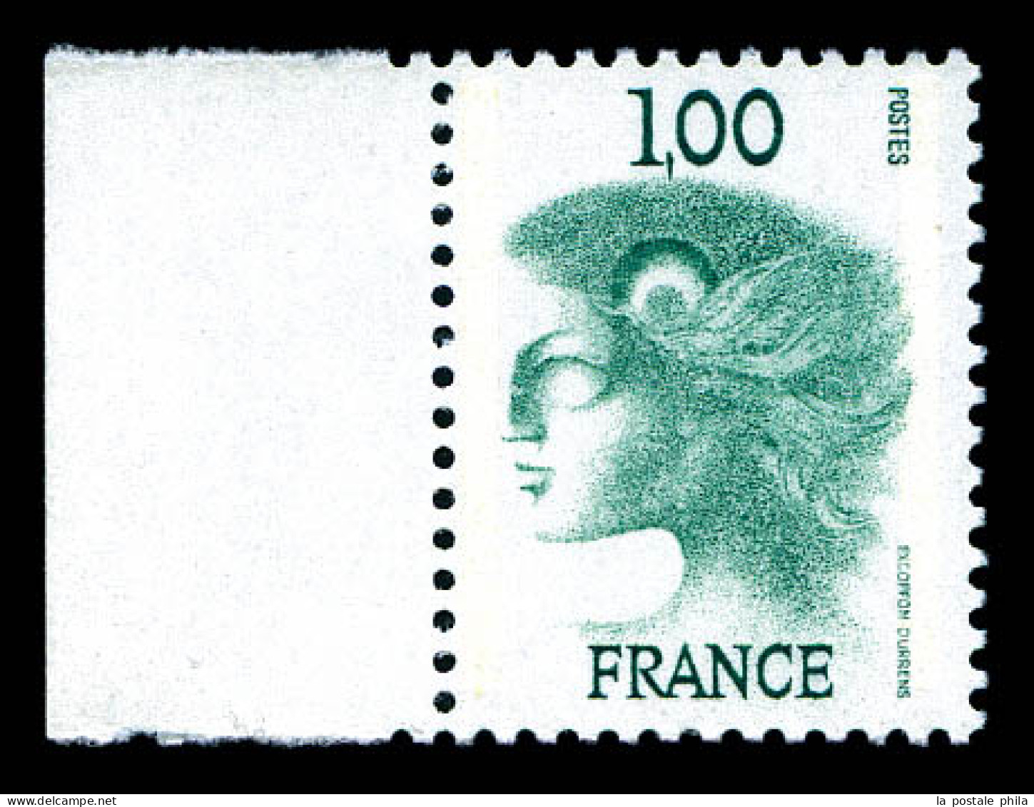 ** N°1895B, Non émis, 1F Vert, Marianne D'EXCOFFON Bdf. R.R.R. SUPERBE (certificats)  Qualité: ** - Unused Stamps