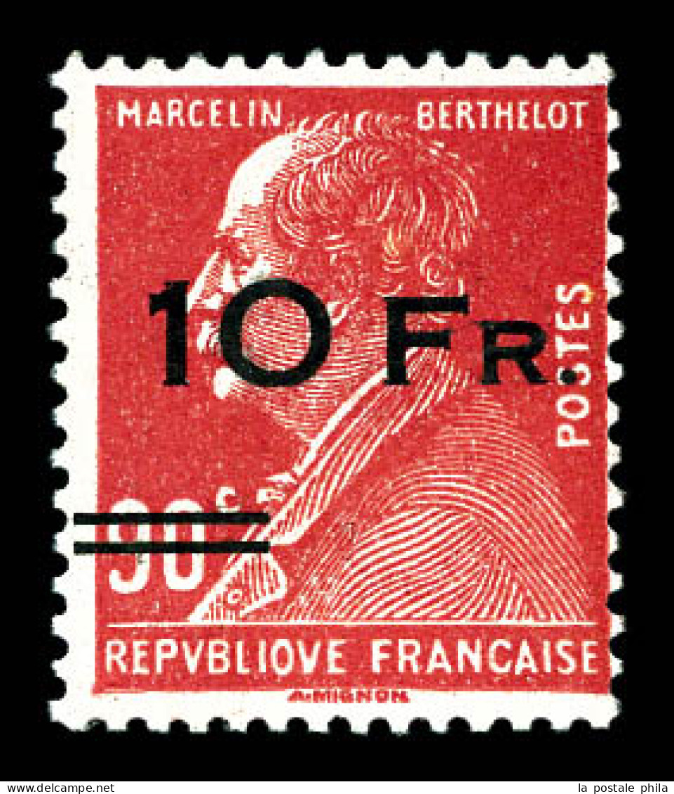 ** N°3, Berthelot 10F Sur 90c Rouge Surchargé à Bord Du Paquebot 'Ile De France', Frais, SUP (signé Calves/certificats) - 1927-1959 Nuovi