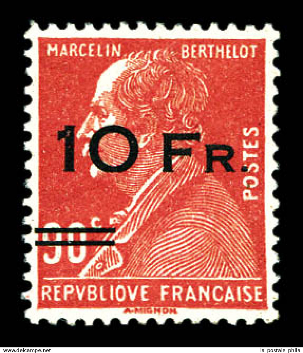 * N°3, Berthelot Surchargé à Bord Du Paquebot 'ILE DE FRANCE' 10F Sur 90c Rouge, Quasi **, Très Bon Centrage, SUP (signé - 1927-1959 Mint/hinged