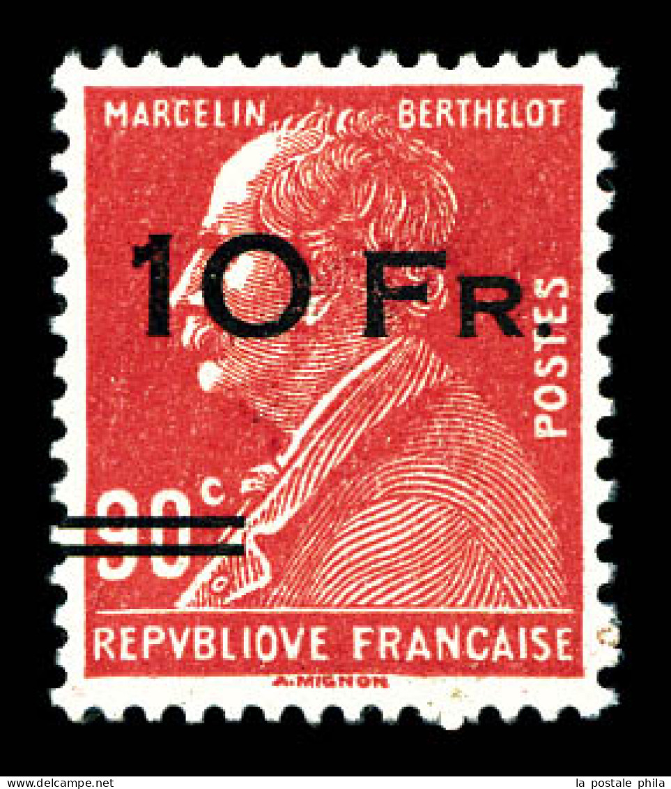 ** N°3b, Berthelot, 10F Sur 90c Rouge, Surcharge Espacée, Centrage Parfait, Fraîcheur Postale, SUP. R. (certificat)  Qua - 1927-1959 Nuovi