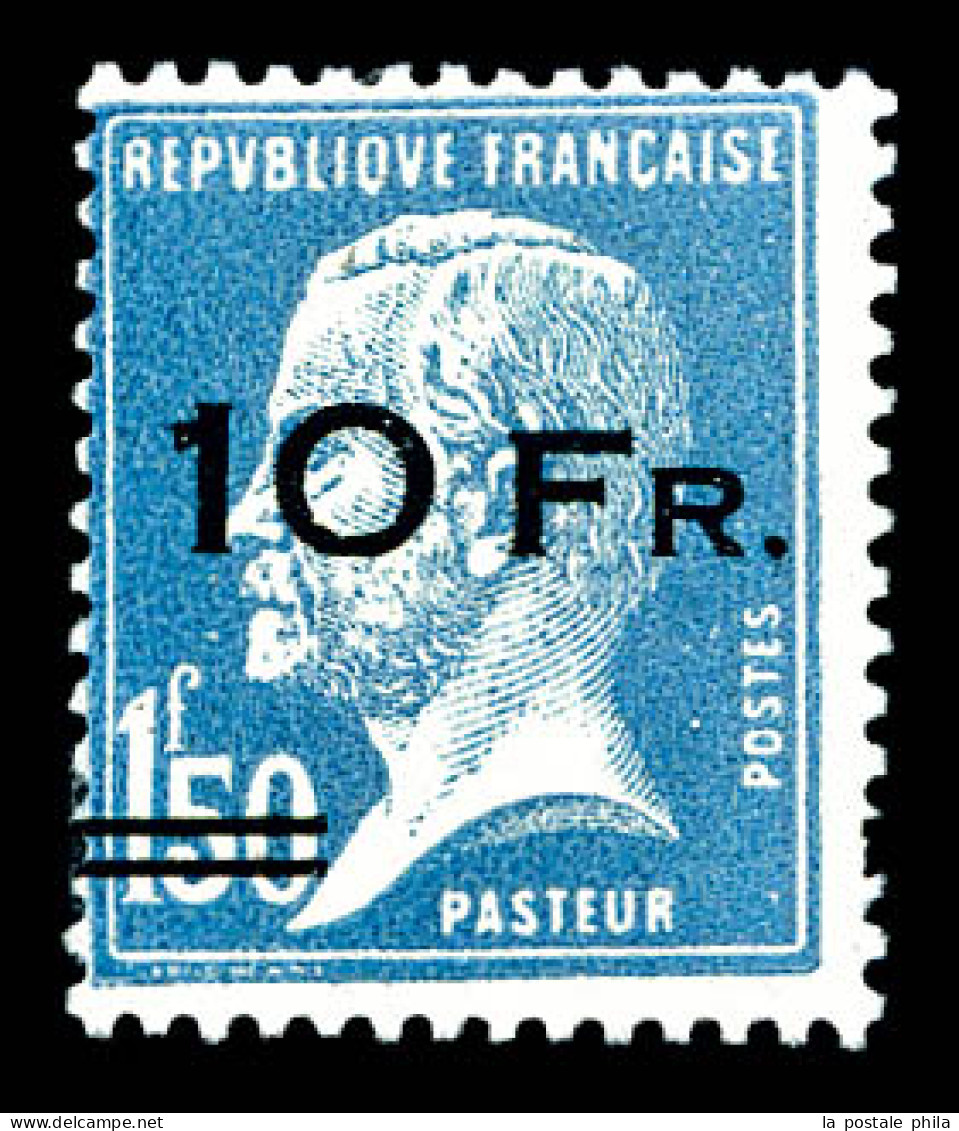 * N°4a, Pasteur Surchargé à Bord Du Paquebot 'Ile De France' 10F Sur 1F50 Bleu: SURCHARGE ESPACEE, Belle Qualité Quasi** - 1927-1959 Nuovi