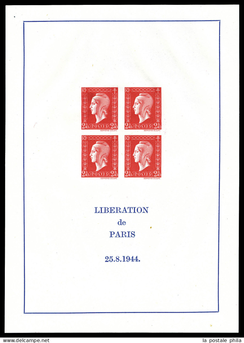 ** N°4, Non émis: Dulac, 2F 40 Rouge En Bloc De Quatre Sur Feuillet Non Dentelé, Qualité Exceptionnelle, SUPERBE. R.R. ( - Ungebraucht