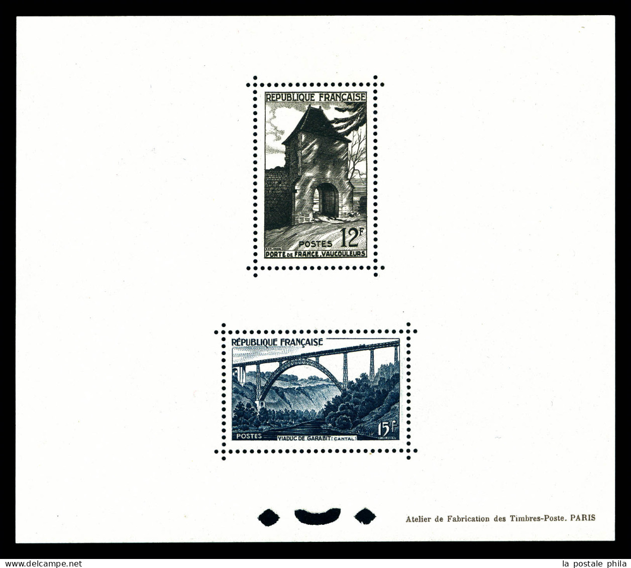 ** N°921 Et 928, Vaucouleurs (12f) Et Viaduc De Garabit (15f), Tirage 17 Exemplaires. RARE Et SUP (certificat)  Qualité: - Mint/Hinged