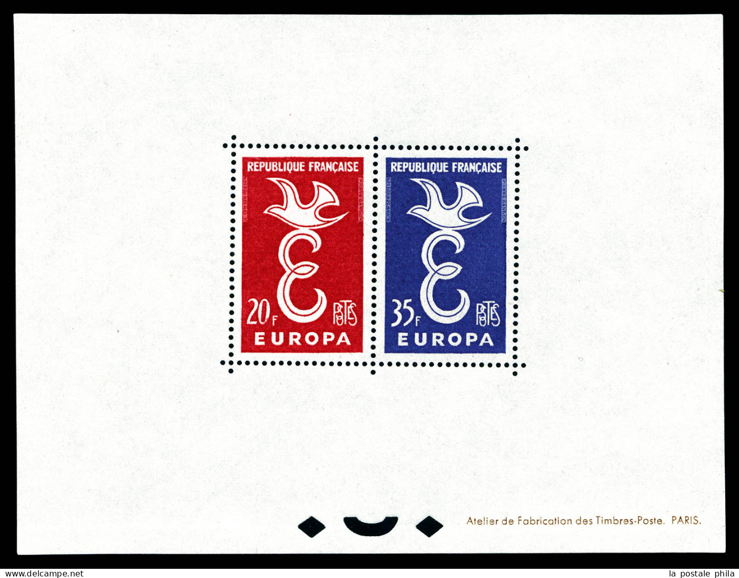 ** N°1173/1174, Paire Europa, Tirage 35 Exemplaires. RARE Et SUP (certificat)  Qualité: ** - Mint/Hinged