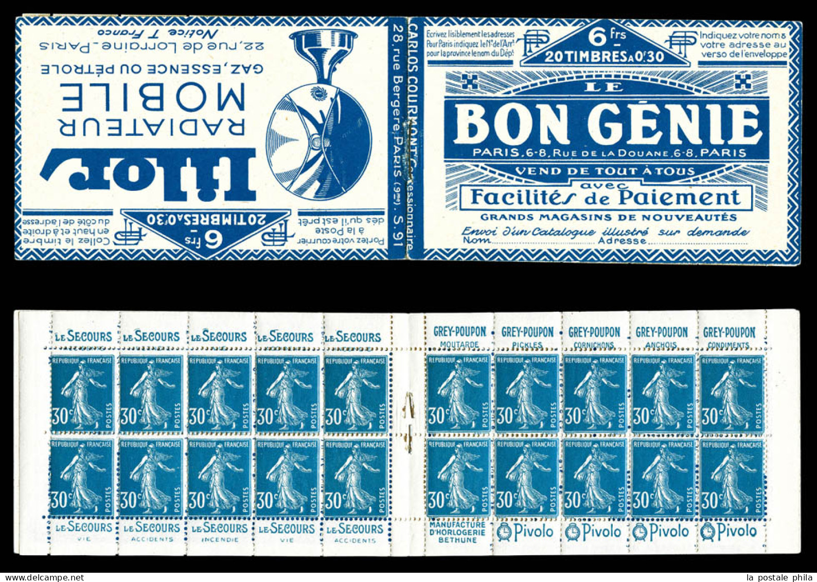 ** N°192-C4, Série 91-B, LILOR Et BON GENIE. SUP. R.R. (certificat)  Qualité: ** - Oude : 1906-1965