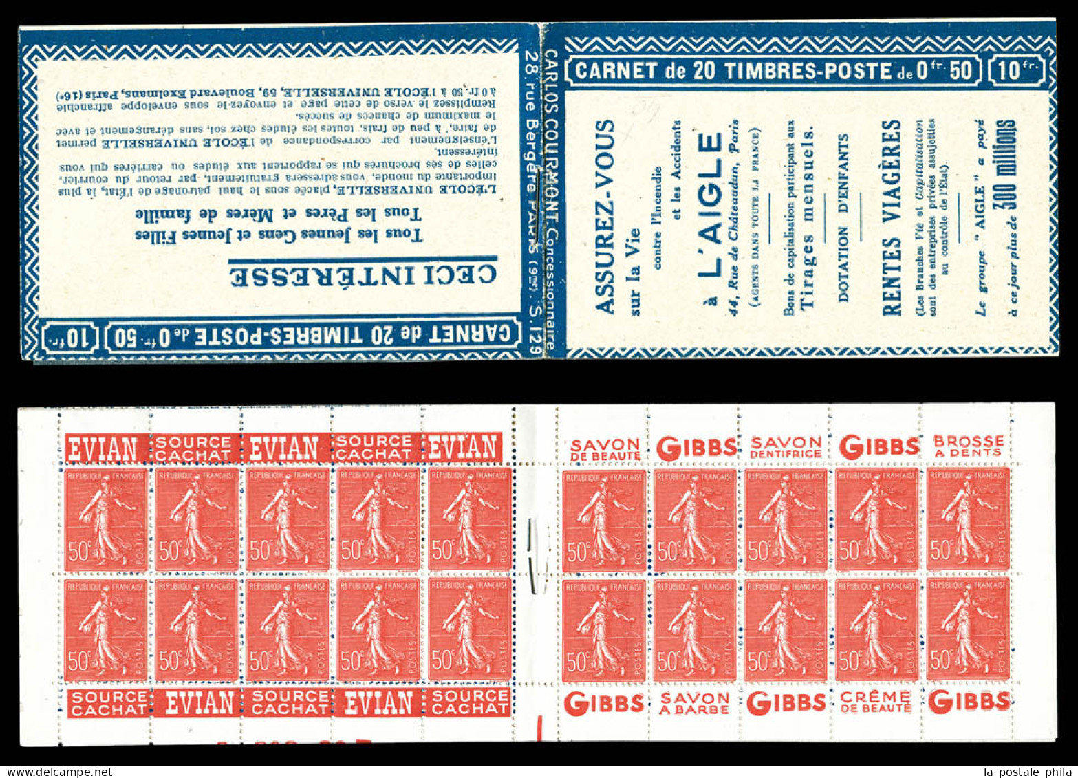 ** N°199-C6, Série 129-A, EU Et AIGLE, Bas De Feuille. TTB  Qualité: ** - Anciens : 1906-1965