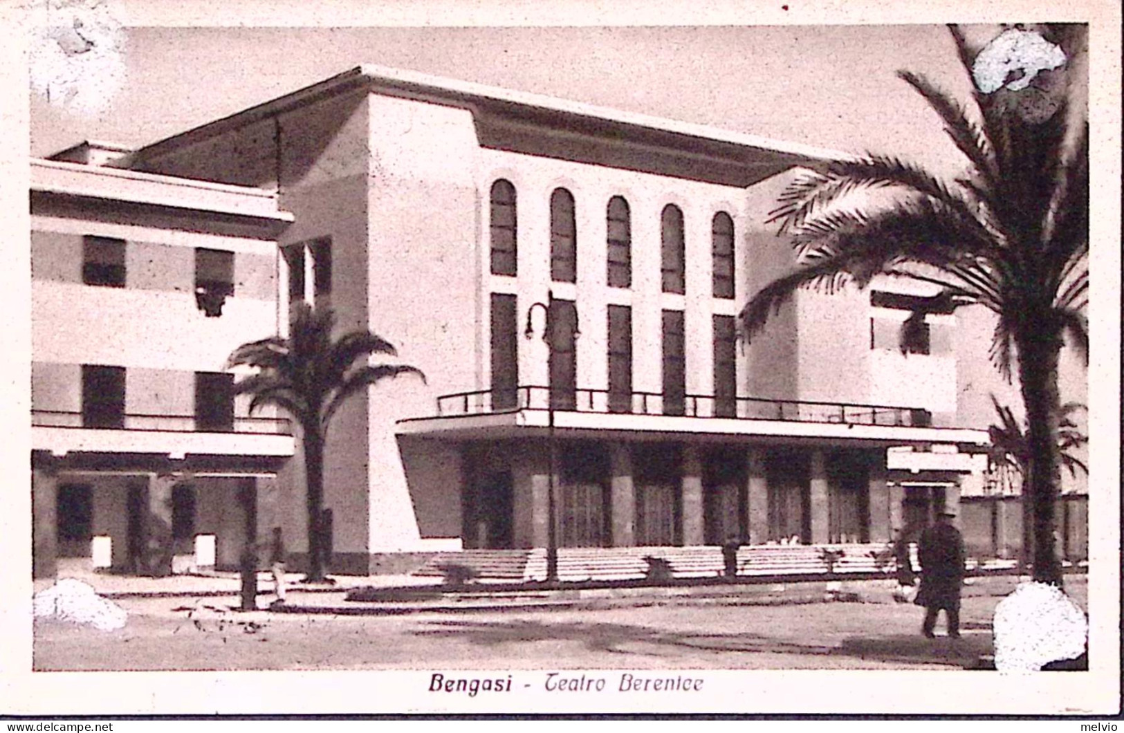 1934-BENGASI Teatro Berenice Viaggiata Bengasi (21.6) Affrancata Libia C.20 - Libia