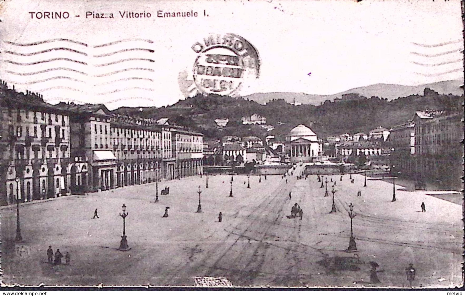 1918-TORINO Piazza Vittorio Emanuele Viaggiata Torino (12.8) Affrancata Leoni C. - Other & Unclassified