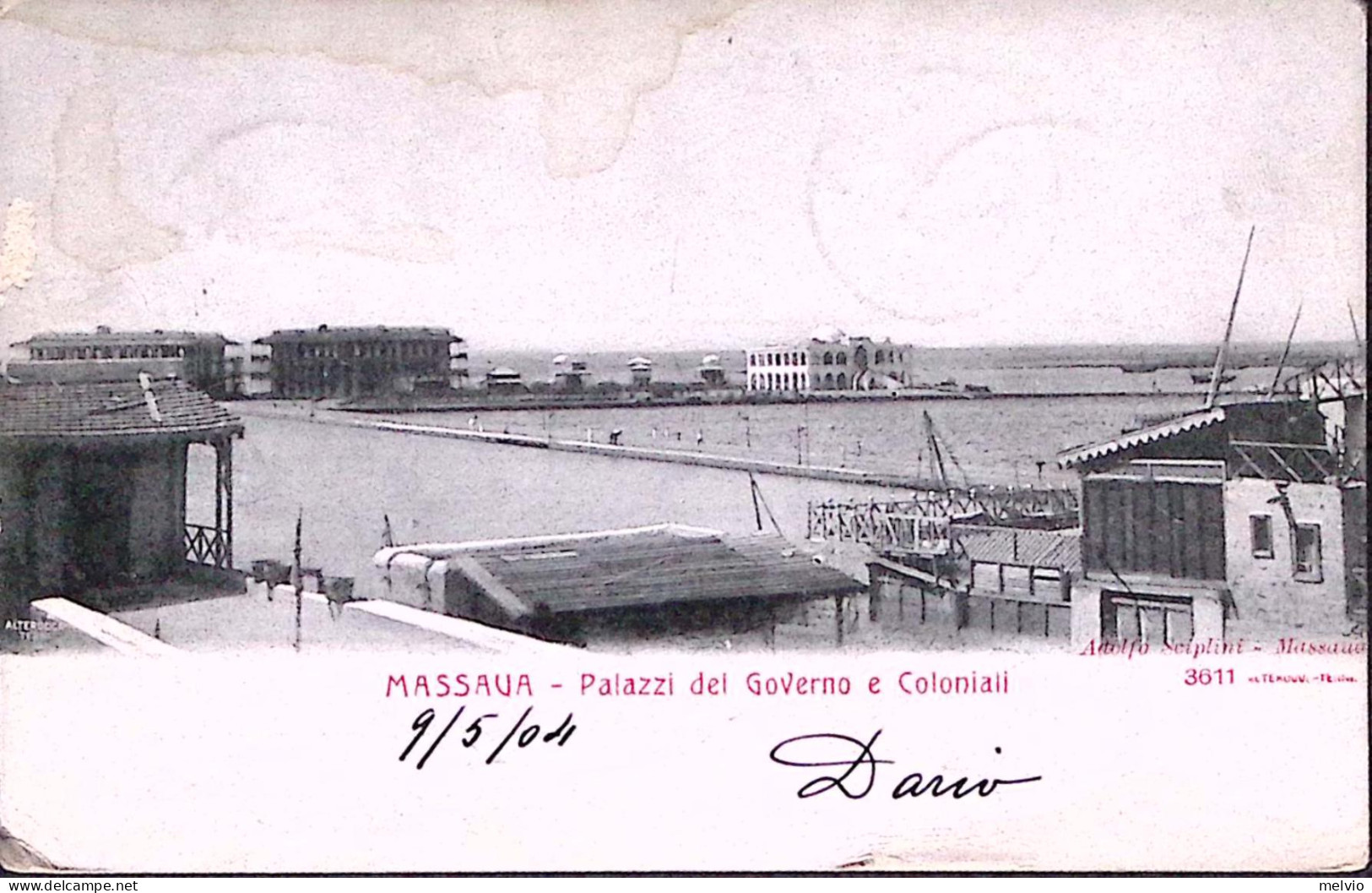 1904-MASSAUA Palazzo Del Governo Coloniale Viaggiata (francobollo Caduto) E Timb - Erythrée