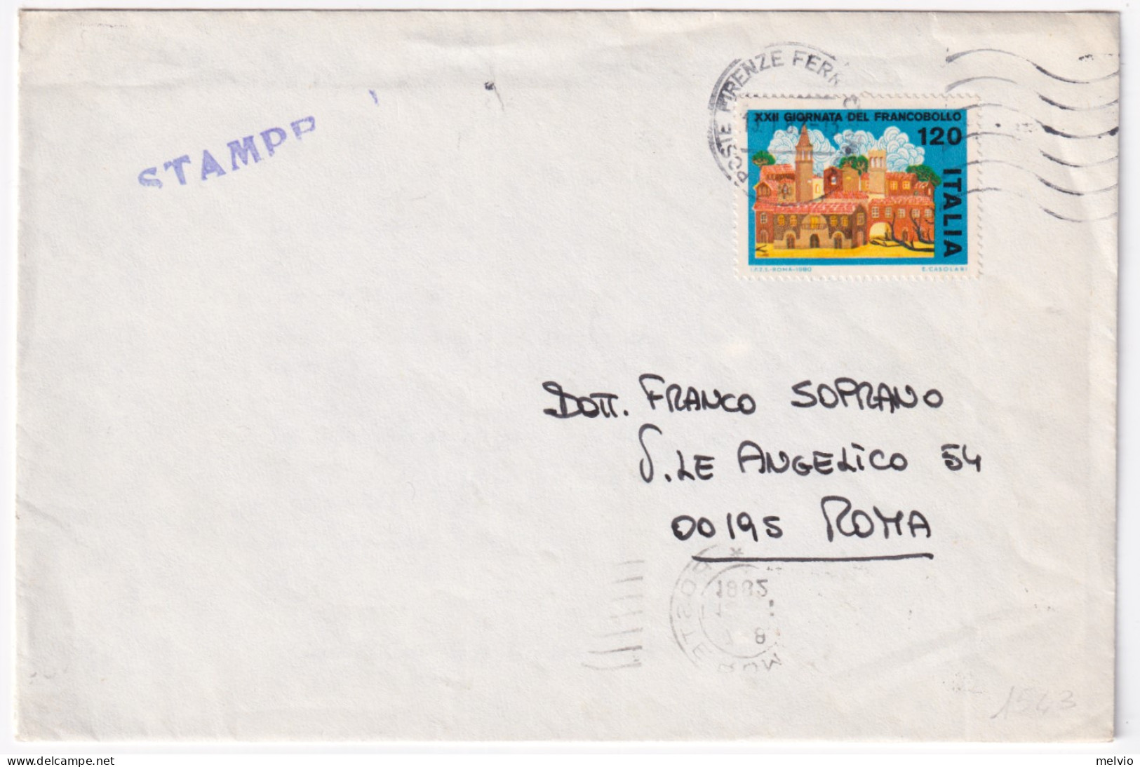 1985-GIORNATA FRANCOBOLLO 30920 Lire 120 (1543) Isolato Su Stampe - 1981-90: Marcophilia