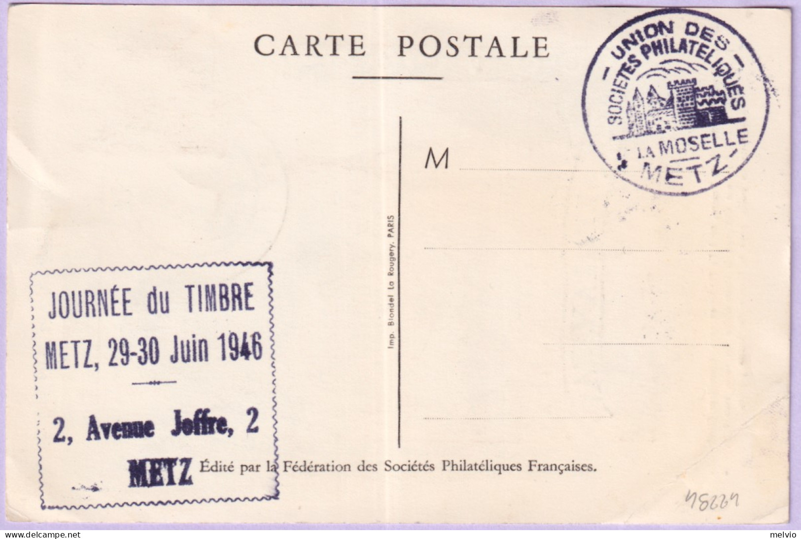 1945-Francia Giornata Francollo (754) Fdc - ....-1949