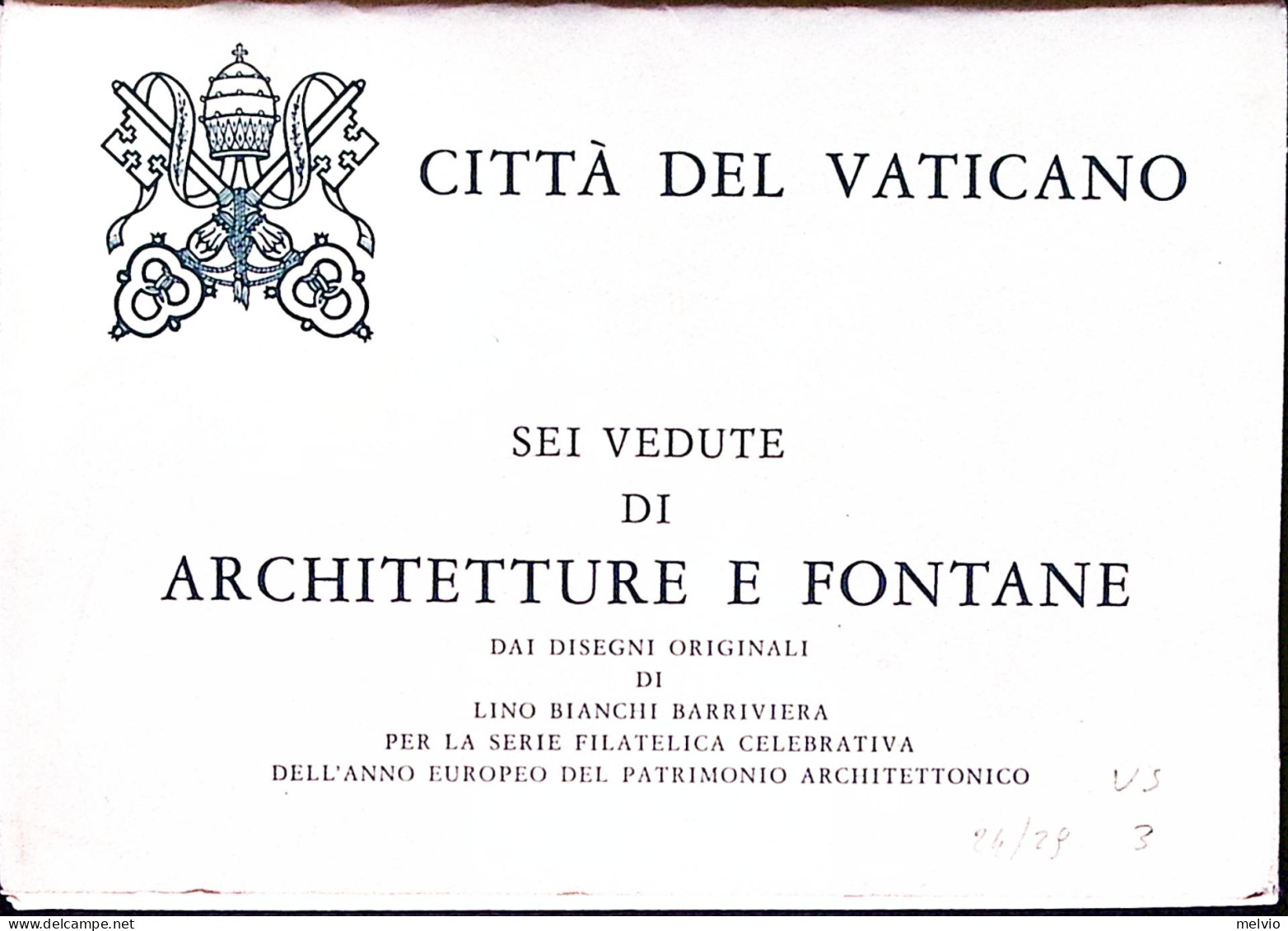 Vaticano-1977 Patrimonio Architettonico Serie Completa 6 Cartoline Postali Lire  - Other & Unclassified