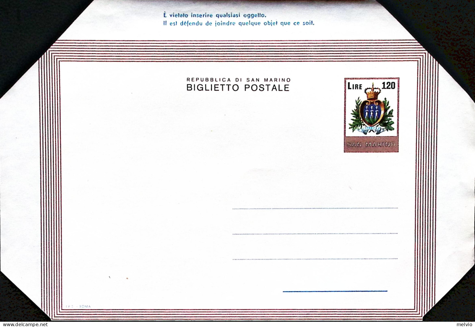 1978-SAN MARINO Biglietto Postale Lire 120 Nuovo - Postwaardestukken