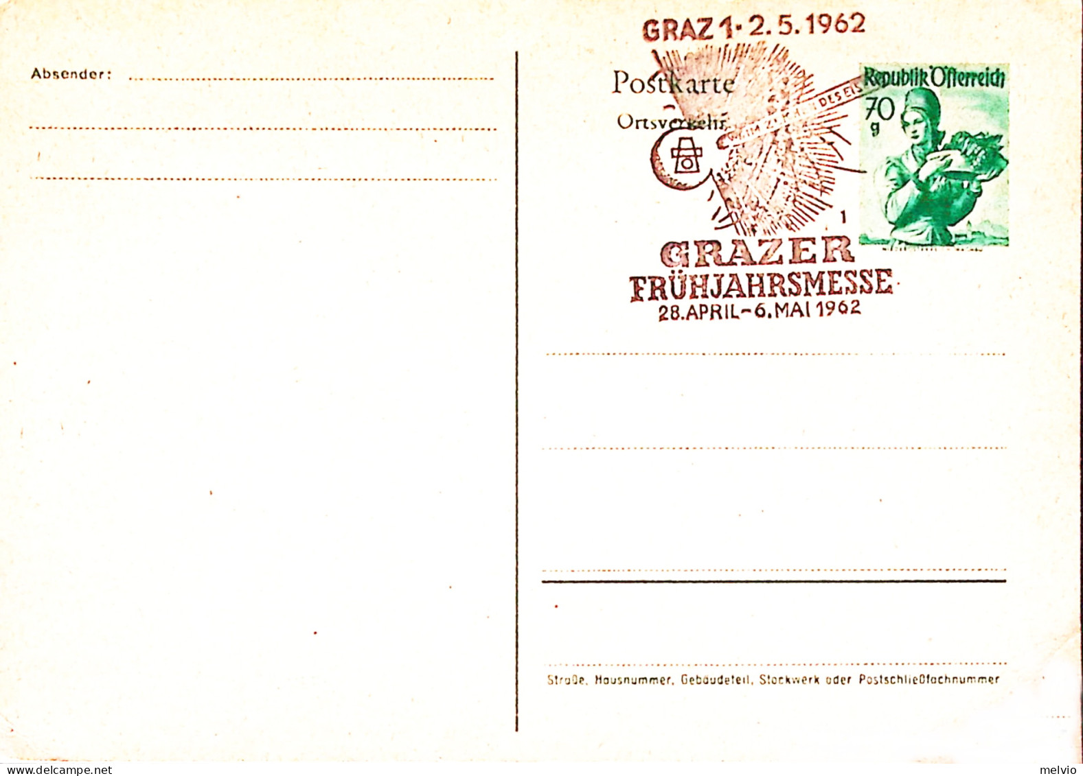 1962-AUSTRIA Graz Fiera Di Primavera Annullo Speciale (28.4/6.5) Su Cartolina Po - Autres & Non Classés