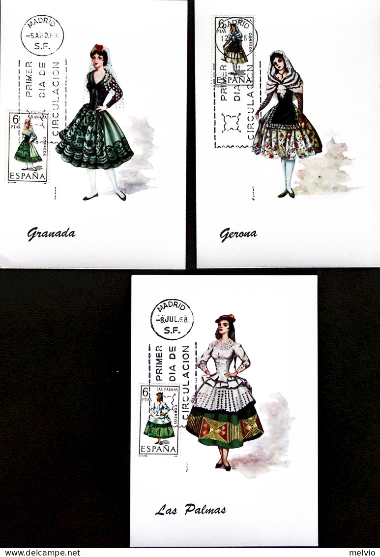 1968-Spagna Costumi Serie Completa Su Sei Maximum Fdc - Autres & Non Classés