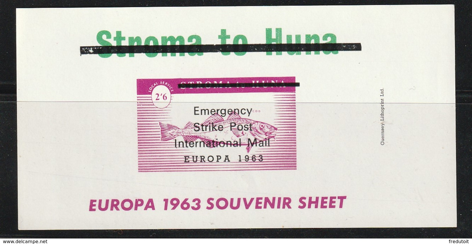 STROMA - BLOC ** Emergency Strike Post - EUROPA 1963 - POISSONS - Emisiones Locales