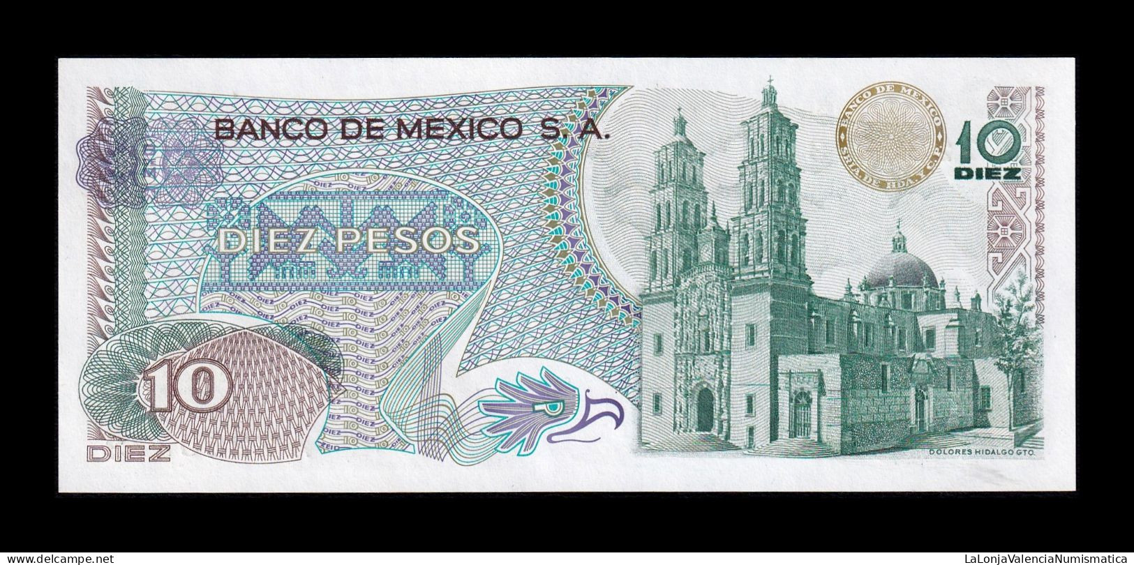 México 10 Pesos 1977 Pick 63i Serie 1FA Sc Unc - Mexique