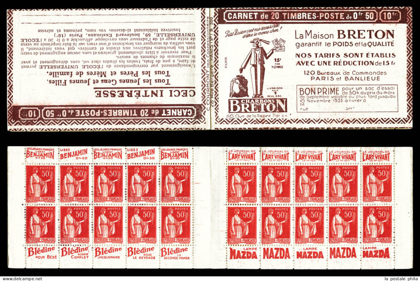 ** N°283-C6, Série 300 PARIS-A, CHARBON BRETON Et EU. SUPERBE. R.R.  Qualité: ** - Alte : 1906-1965