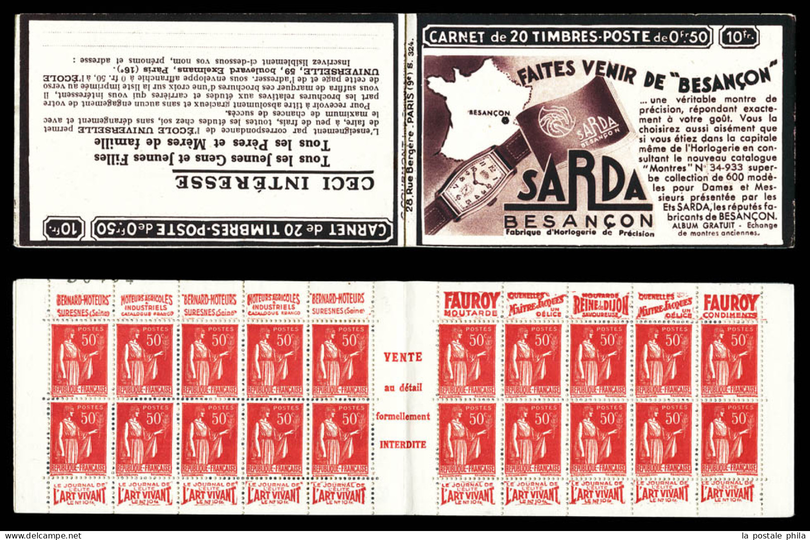 ** N°283-C28, Série 324-B, SARDA Et EU, Papier Rose. TTB  Qualité: ** - Anciens : 1906-1965