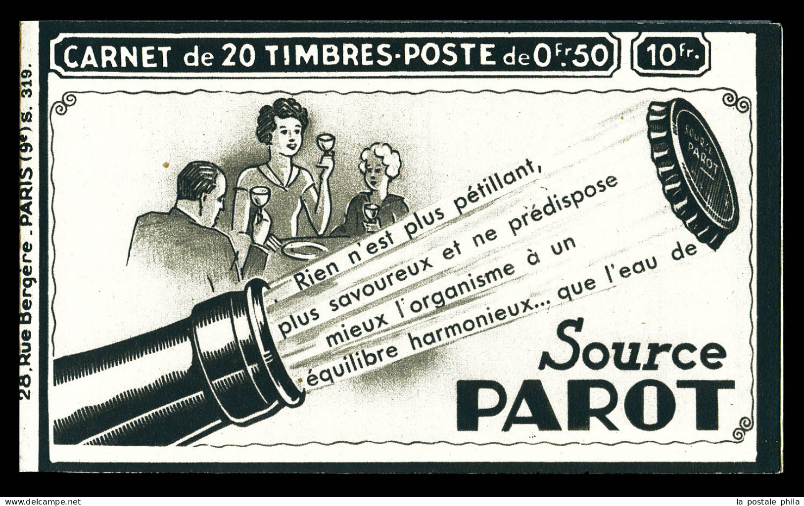 ** N°283-C30, Série 319-C, SOURCE PAROT Et EU, Papier Blanc, Daté Du 6.3.34. TB. R.R.  Qualité: ** - Oude : 1906-1965