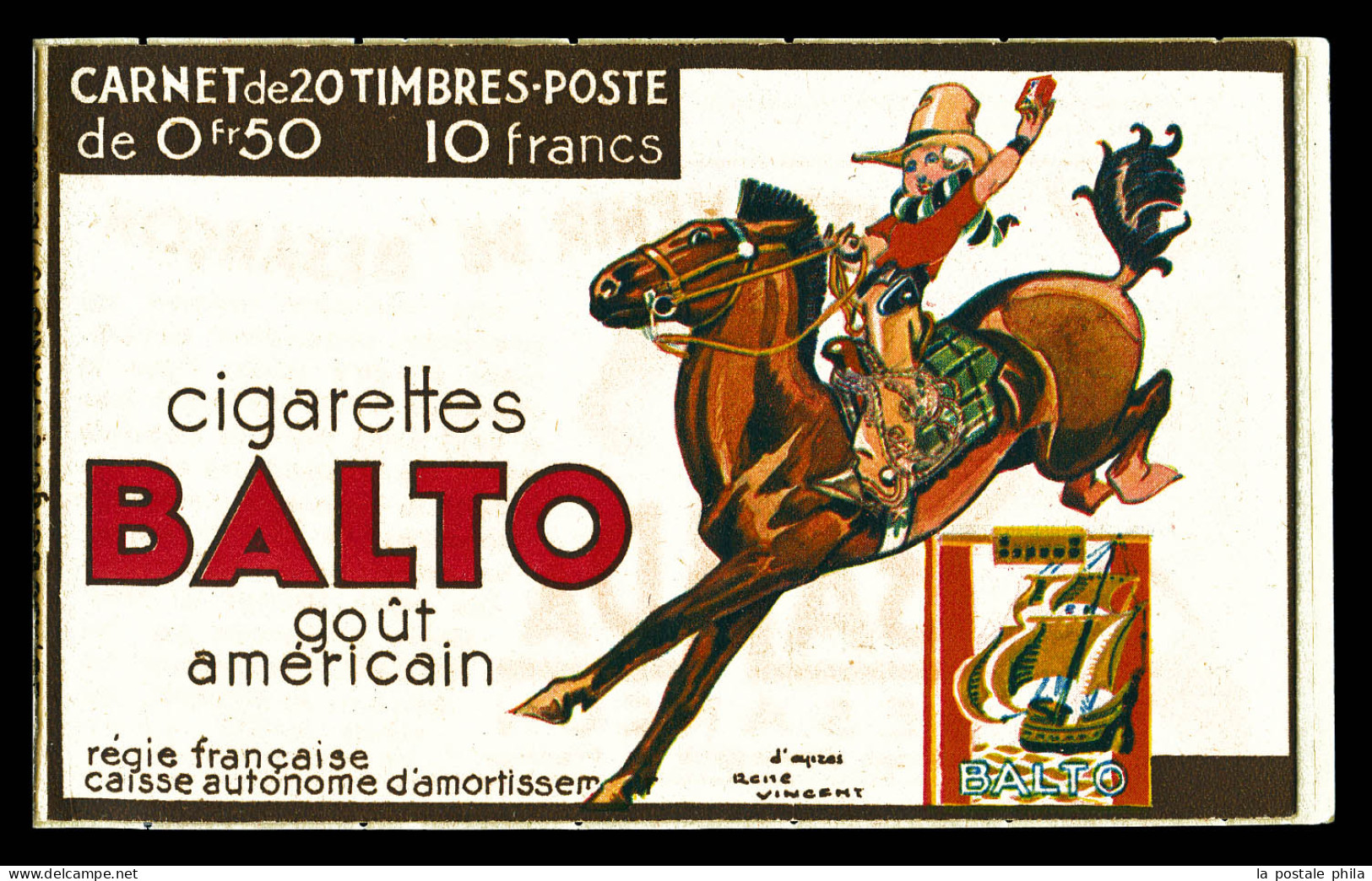 ** N°283-C32, Série 315-B, CIGARETTES BALTO Et 3 SUISSES, Daté Du 10.2.34. SUP. R.R.  Qualité: ** - Vecchi : 1906-1965