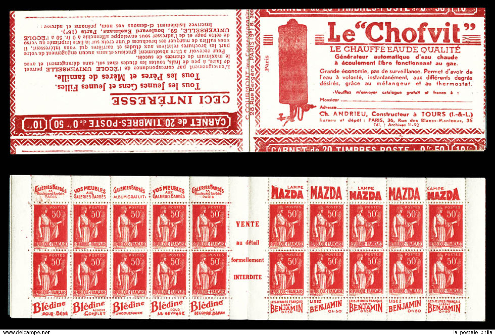 ** N°283-C33, Série 300 PARIS C, CHOFVIT CHAUFFE EAU Et EU. SUP. R.R.  Qualité: ** - Oude : 1906-1965