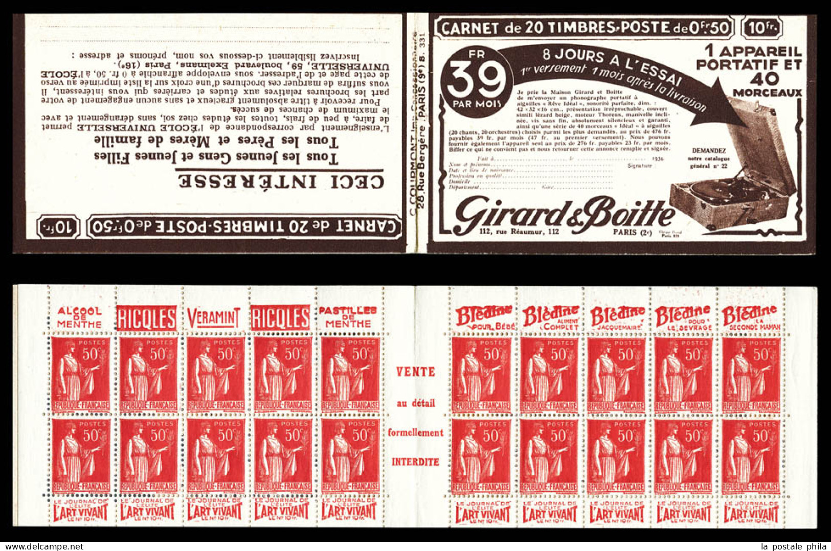 ** N°283-C35, Série 331-B, GIRARD Et BOITTE Et EU. SUP. R.R.  Qualité: ** - Alte : 1906-1965