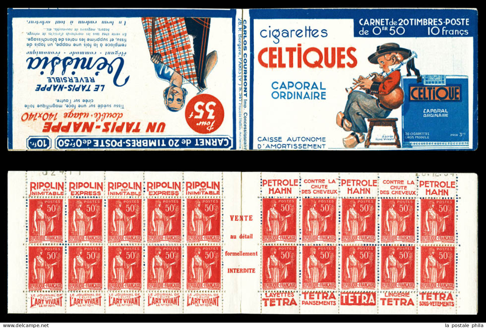 ** N°283-C44, Série 347, CIGARETTES CELTIQUES Et TAPIS VENISSIA, SUP. R.  Qualité: ** - Anciens : 1906-1965