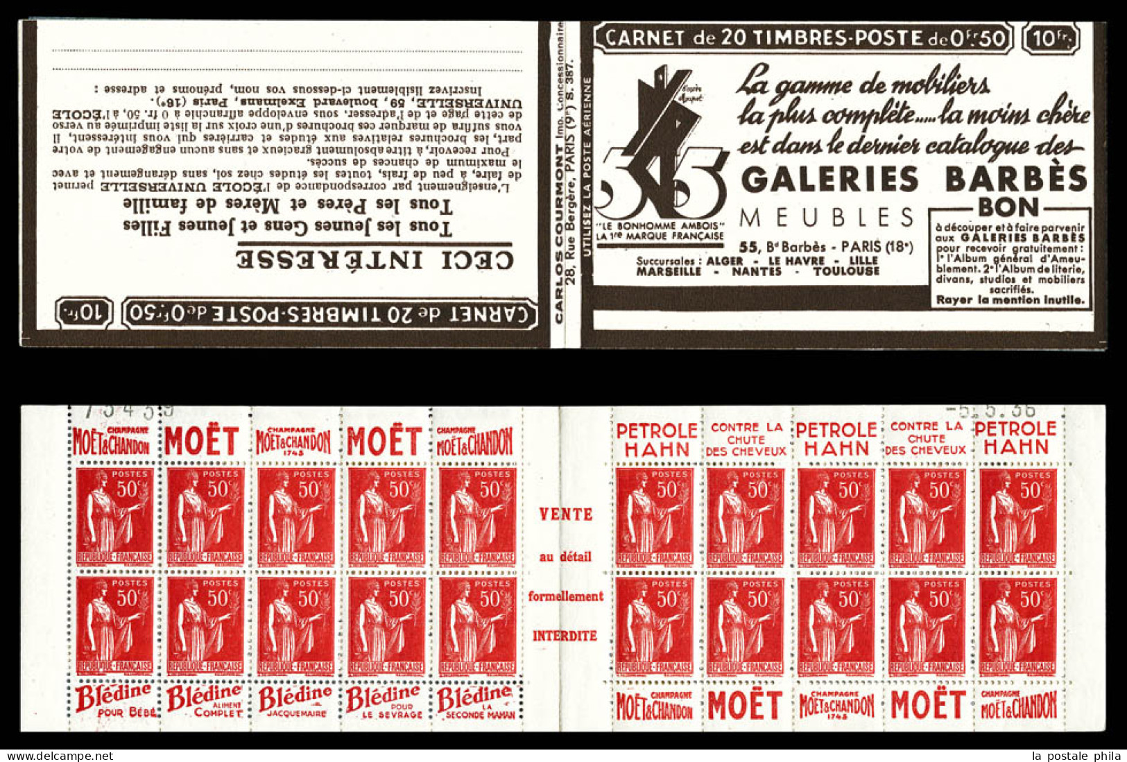 ** N°283-C51, Série 387, GALERIES BARBES Et EU, Daté Du 5.5.36. SUP. R.  Qualité: ** - Anciens : 1906-1965