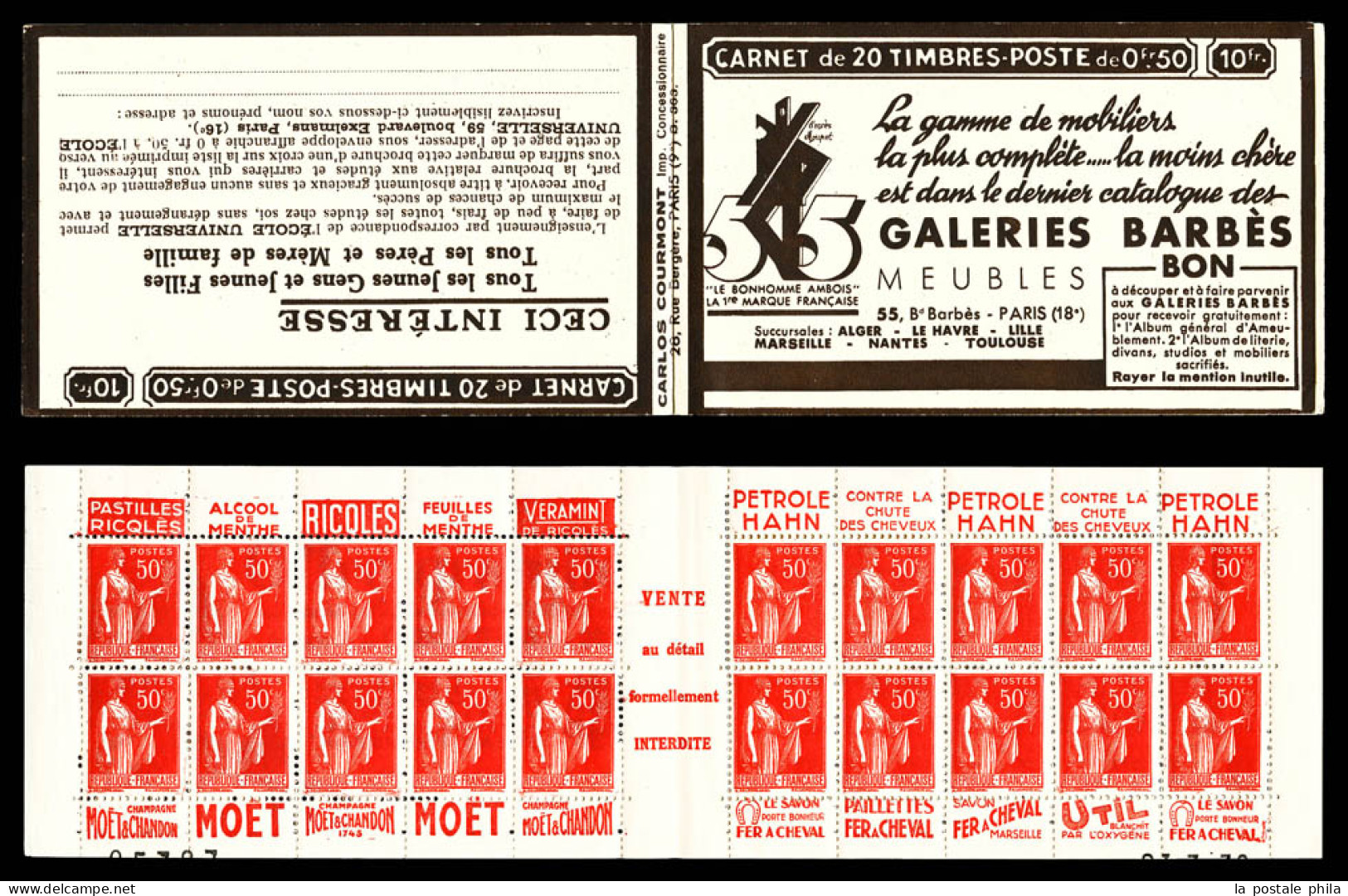 ** N°283-C55, Série 383-B, GALERIES BARBES Et EU. SUP  Qualité: ** - Anciens : 1906-1965