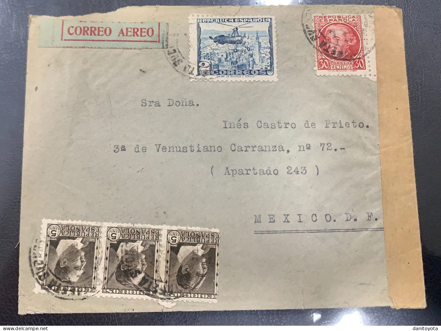 AÑO 1937. A MEXICO - Briefe U. Dokumente