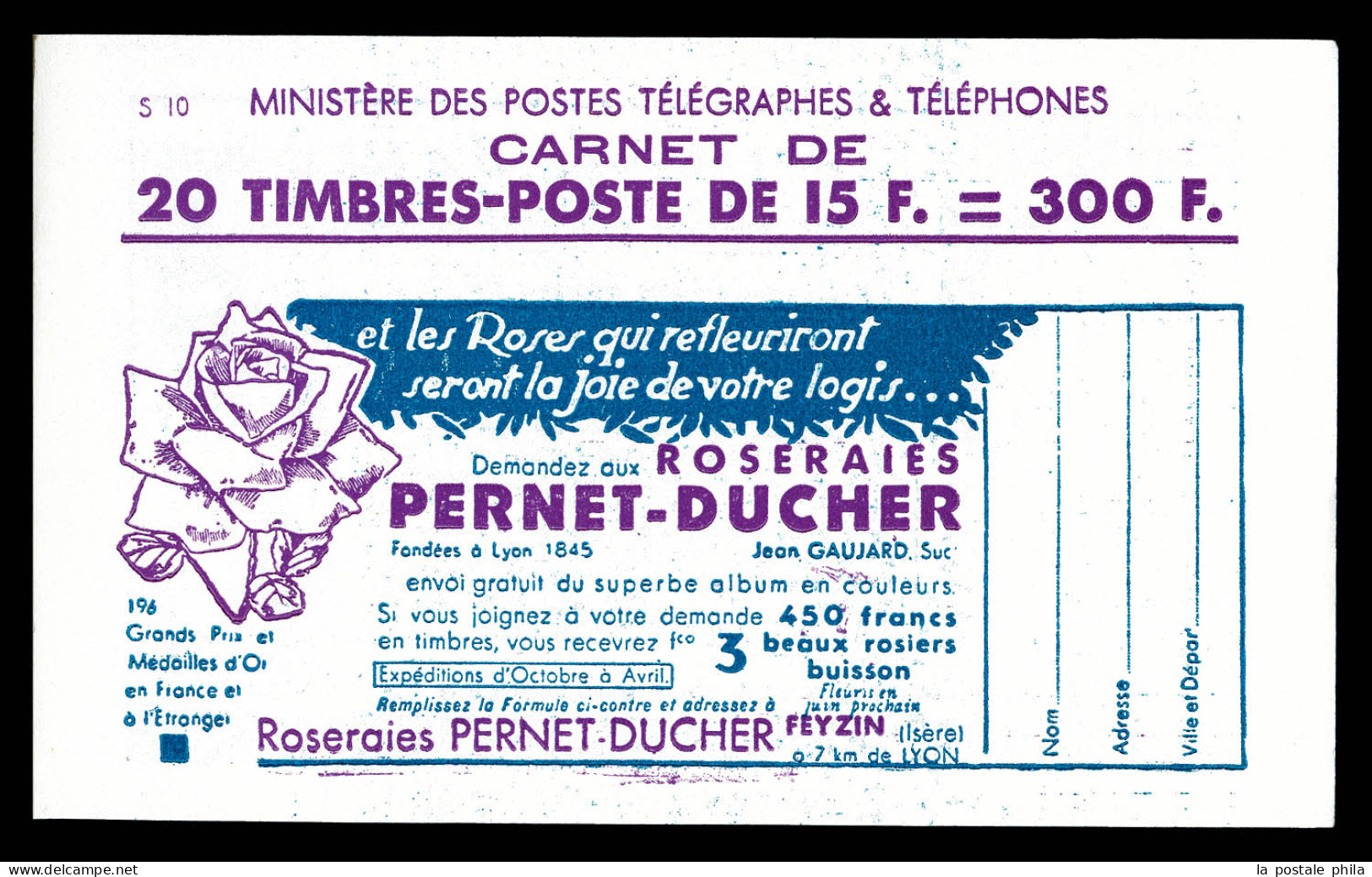 ** N°886-C11, Série 10, PERNET DUCHER 3 Beaux Rosiers Et EU, SUP. R.  Qualité: ** - Old : 1906-1965