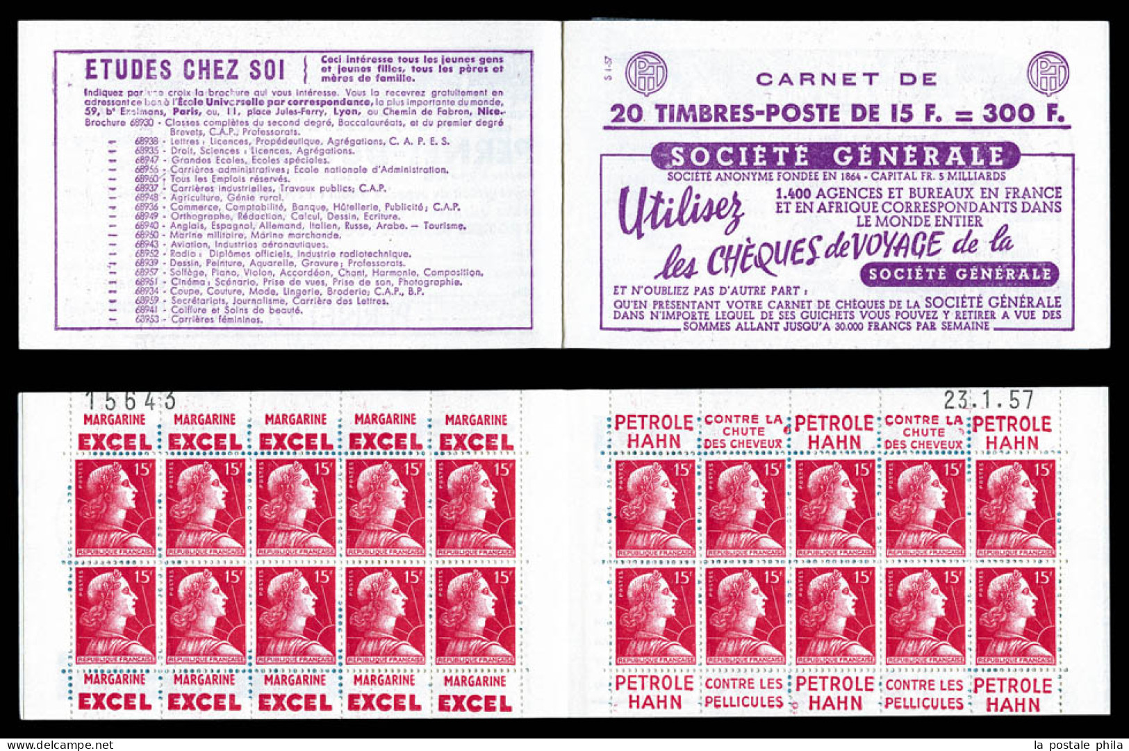 ** N°1011-C6, Série 1-57, SOCIETE GENERALE, Daté Du 23.1.57, TB  Qualité: ** - Anciens : 1906-1965