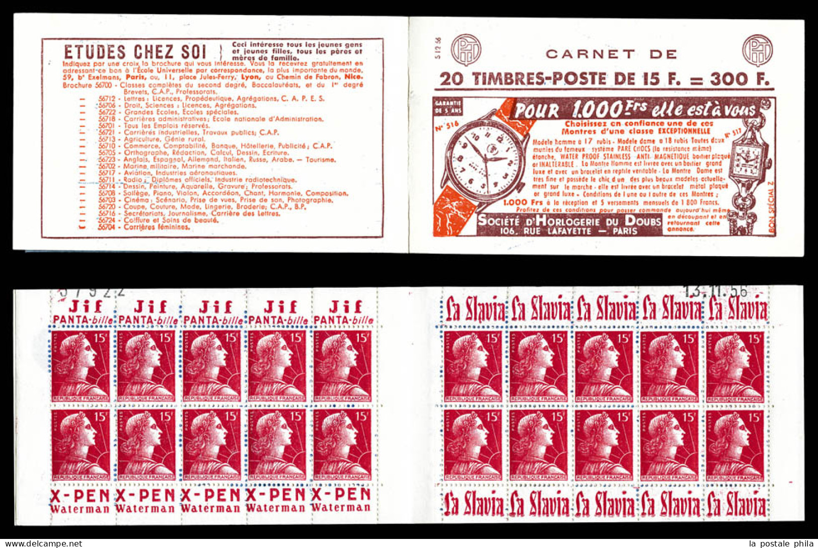 ** N°1011-C18, Série 12-56, HORLOGERIE DU DOUBS Et EU Daté Du 13.11.56. TTB  Qualité: ** - Anciens : 1906-1965