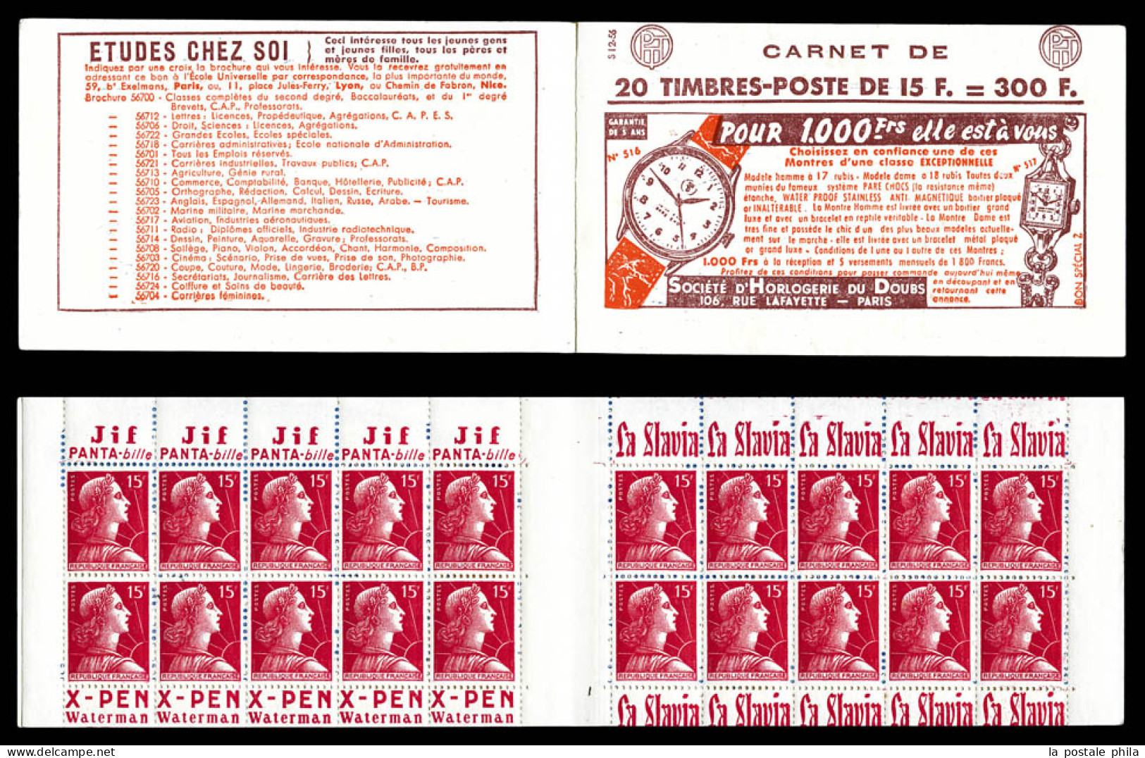 ** N°1011-C19, Série 12-56, HORLOGERIE DU DOUBS Et EU. SUP  Qualité: ** - Vecchi : 1906-1965