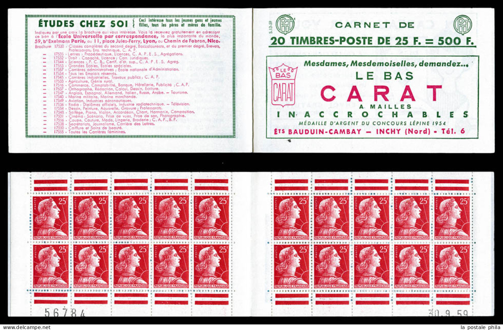 ** N°1011C-C2, Série 13-59, BAS CARAT Et EU, TB  Qualité: ** - Oude : 1906-1965