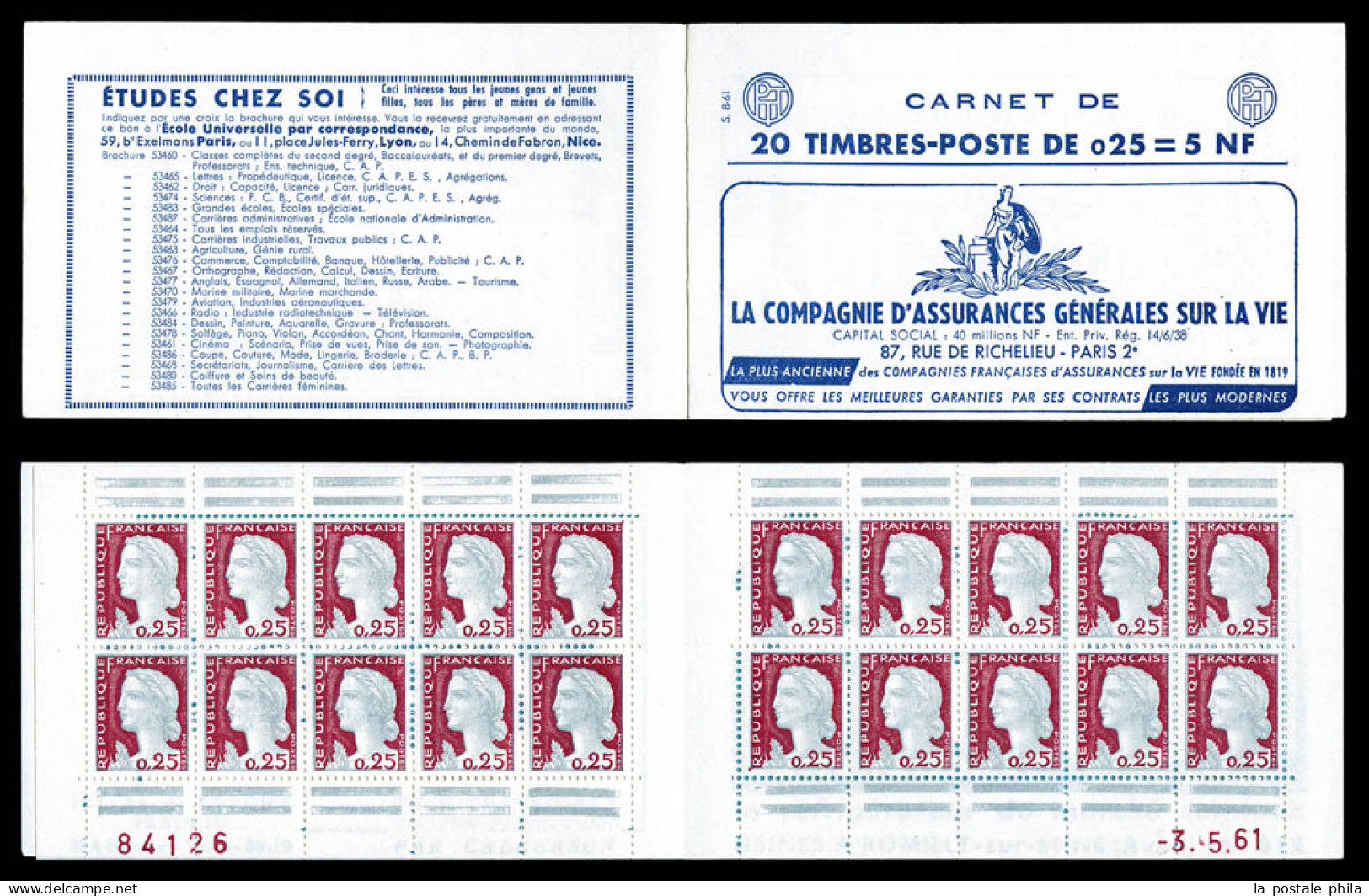 ** N°1263-C3, Série 8-61, AG VIE Et EU, Daté Du 3.5.61, TB  Qualité: ** - Antiguos: 1906-1965