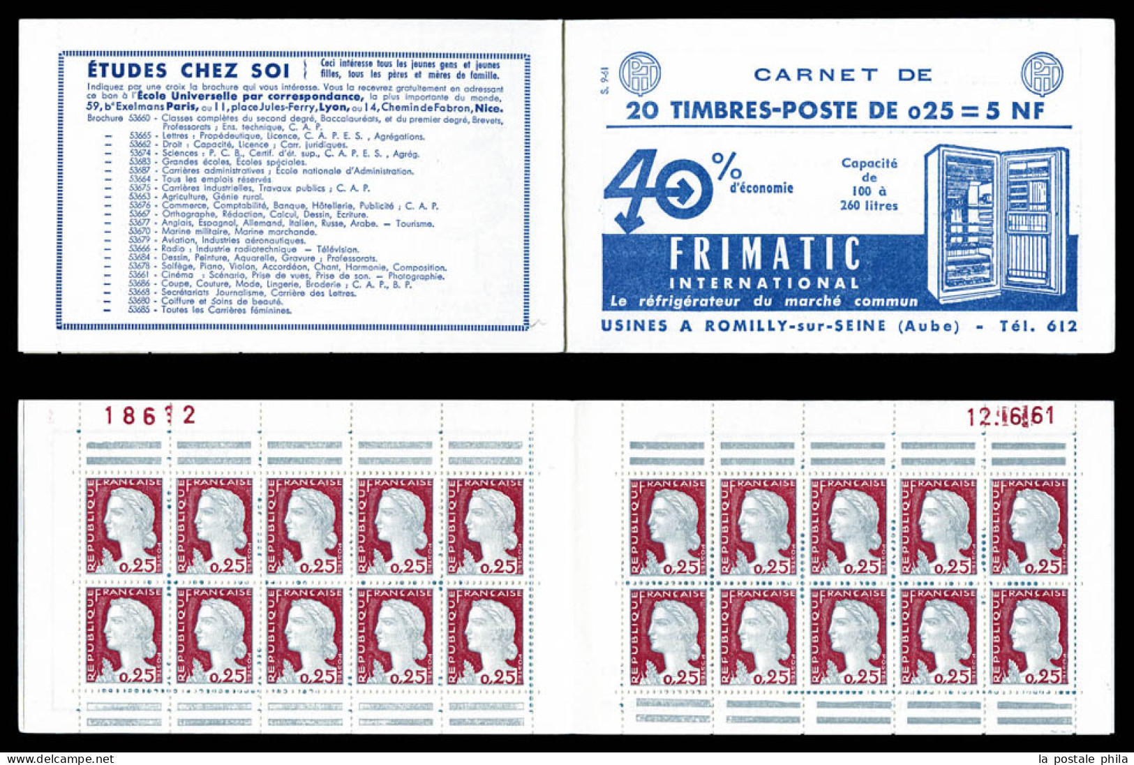 ** N°1263-C3, Série 9-61, FRIMATIC Et EU, Daté Du 12.6.61, TB  Qualité: ** - Anciens : 1906-1965