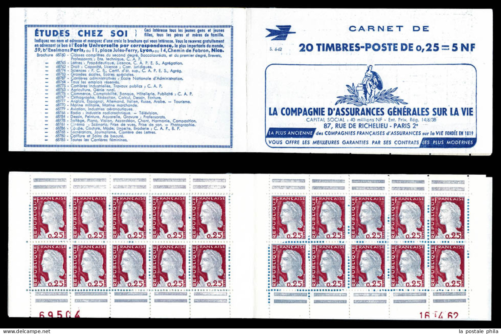 ** N°1263-C3, Série 6-62, AG VIE Et EU, Daté Du 18.4.62, TB  Qualité: ** - Anciens : 1906-1965