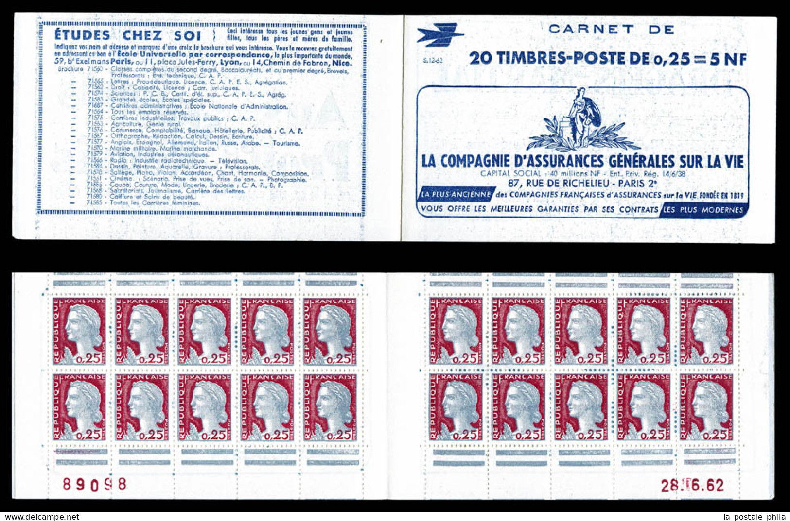 ** N°1263-C3, Série 12-62, AG VIE Et EU, Daté Du 26/6/62, TB  Qualité: ** - Oude : 1906-1965