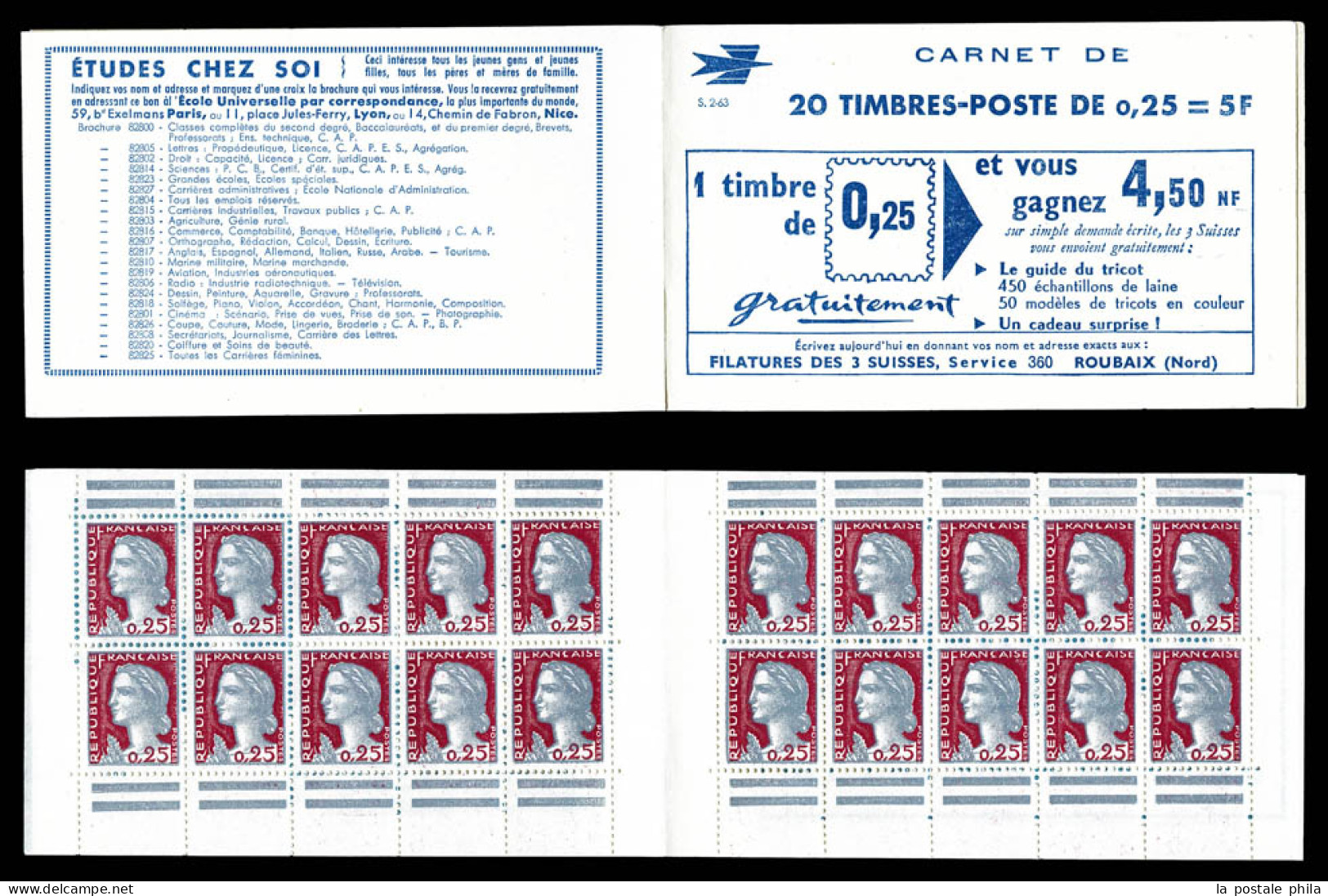 ** N°1263-C3, Série 2-63, LES 3 SUISSES Et EU, TB  Qualité: ** - Old : 1906-1965