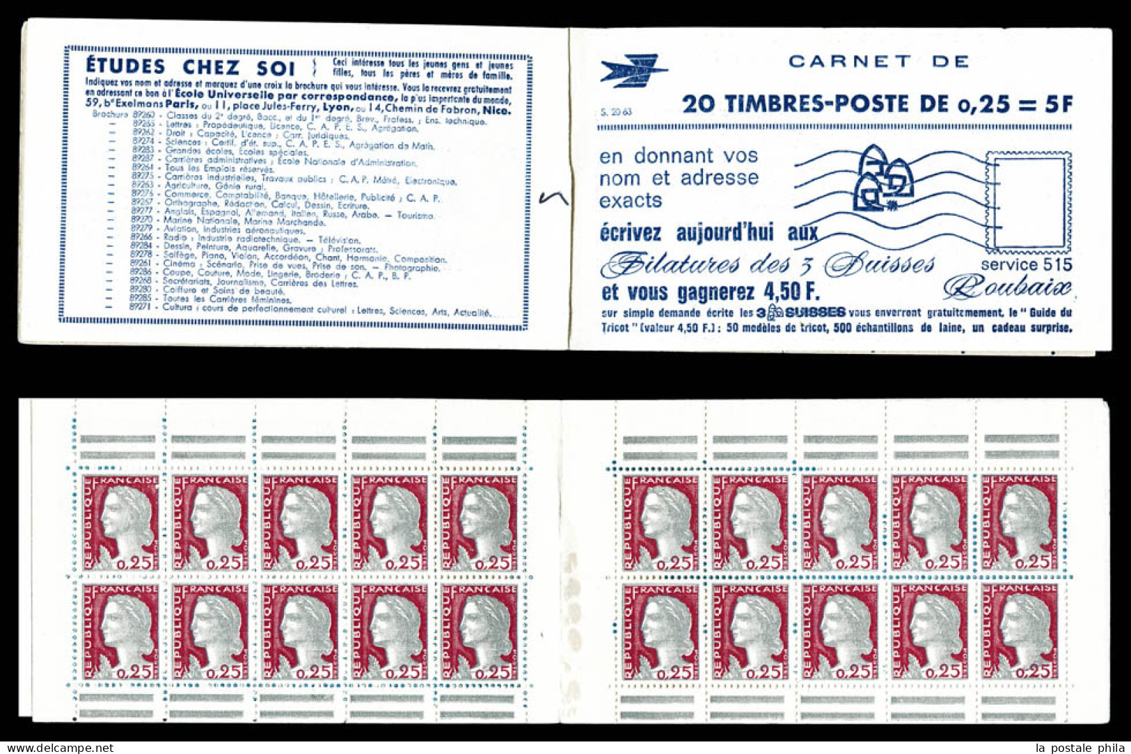 ** N°1263-C3, Série 20-63, 3 SUISSES Et EU. B/TB  Qualité: ** - Alte : 1906-1965