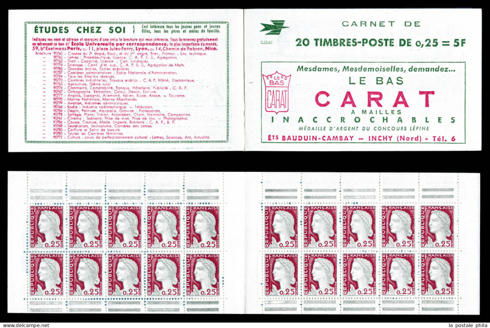 ** N°1263-C3, Série 22-63, LE BAS CARAT Et EU, TB  Qualité: ** - Alte : 1906-1965