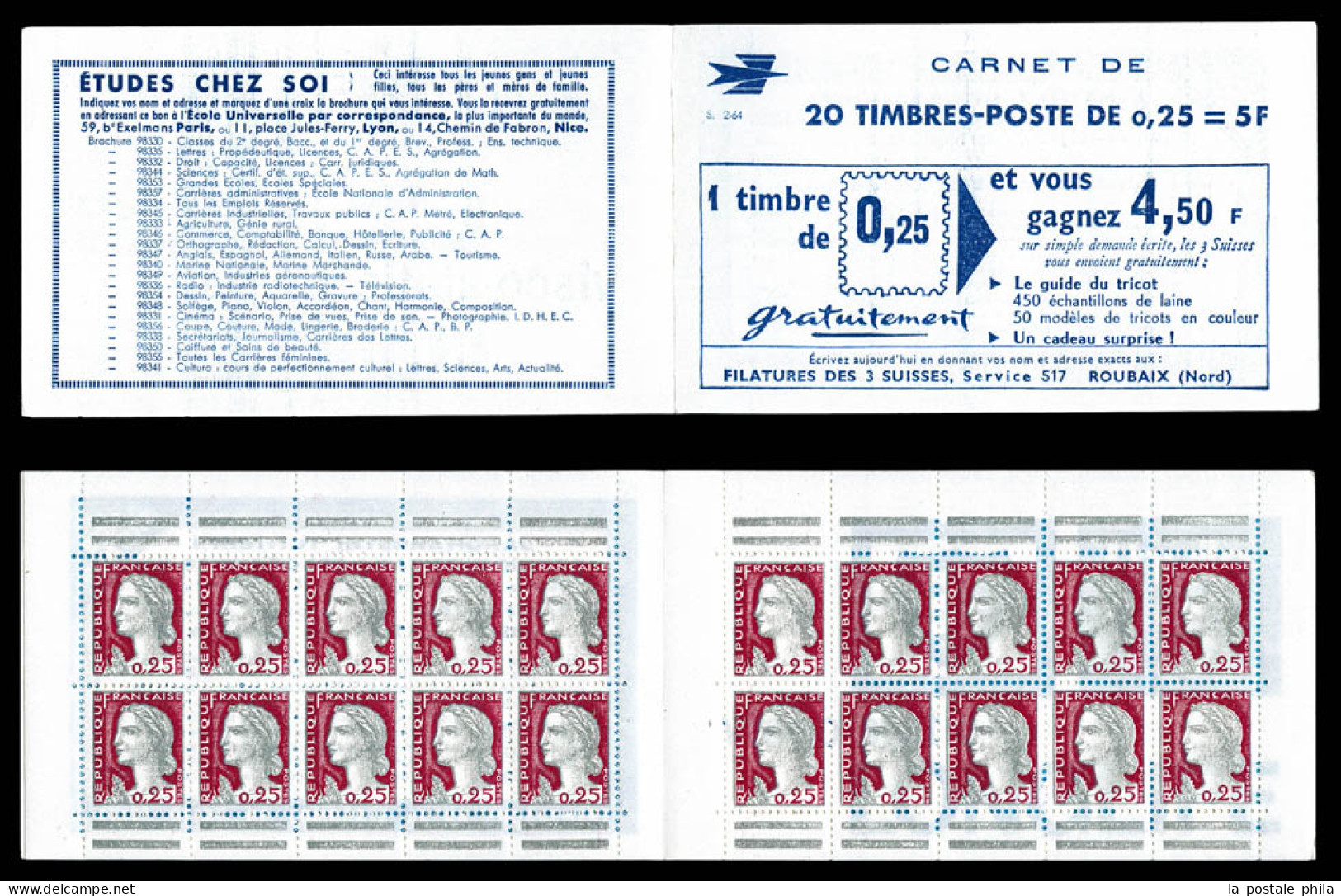 ** N°1263-C3, Série 2-64, LES 3 SUISSES Et EU, TB  Qualité: ** - Old : 1906-1965