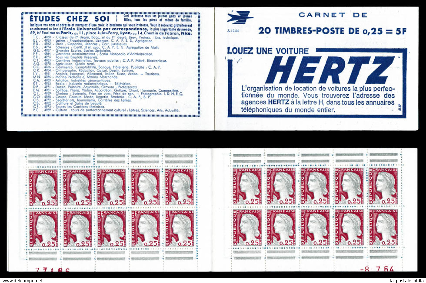 ** N°1263-C3, Série 12-64, HERTZ Et EU, Daté Du 8.7.64, TB  Qualité: ** - Anciens : 1906-1965