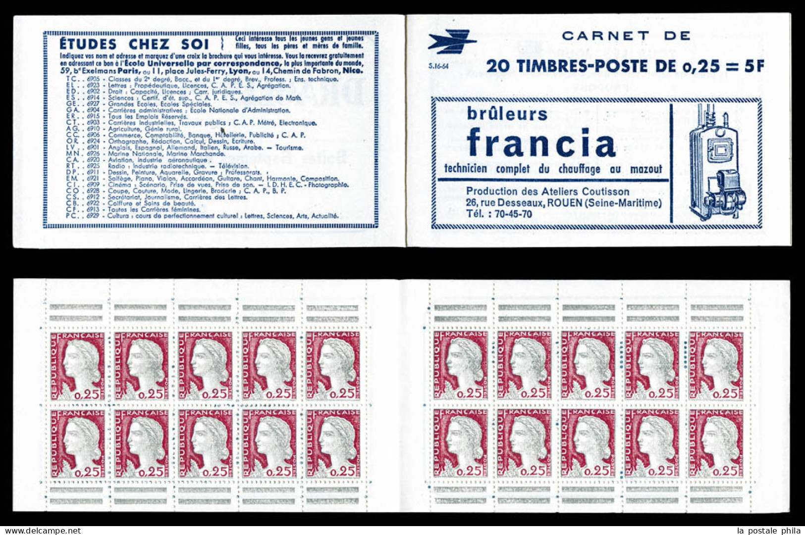 ** N°1263-C3, Série 16-64, FRANCIA Et EU. B/TB  Qualité: ** - Old : 1906-1965