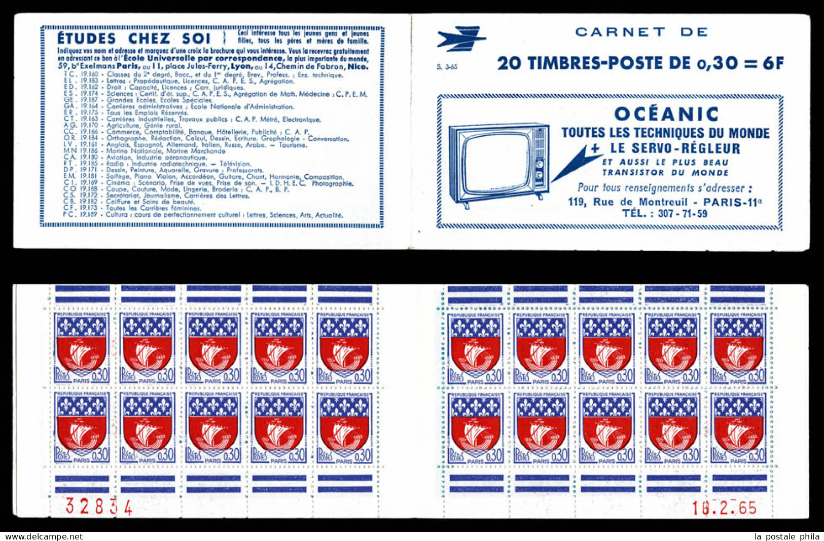 ** N°1354B-C1, Série 3-65, OCEANIC Et EU, TB  Qualité: ** - Old : 1906-1965