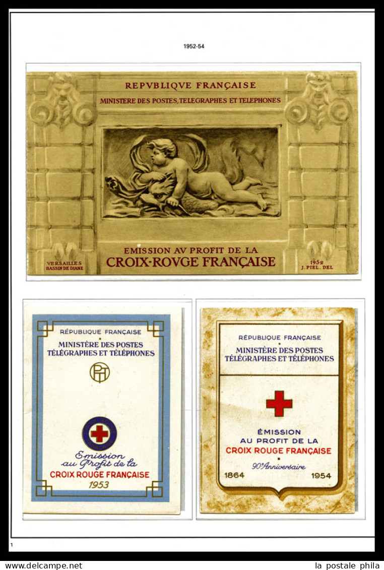** 1952-2020, Collection Complète De 76 Carnets Dont 1952 Et 1955 Presentés Sur Feuille De Classeur 'Yvert Et Tellier'. - Rode Kruis