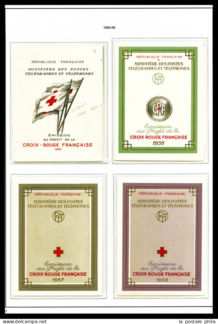 ** 1952-2020, Collection Complète De 76 Carnets Dont 1952 Et 1955 Presentés Sur Feuille De Classeur 'Yvert Et Tellier'. - Red Cross